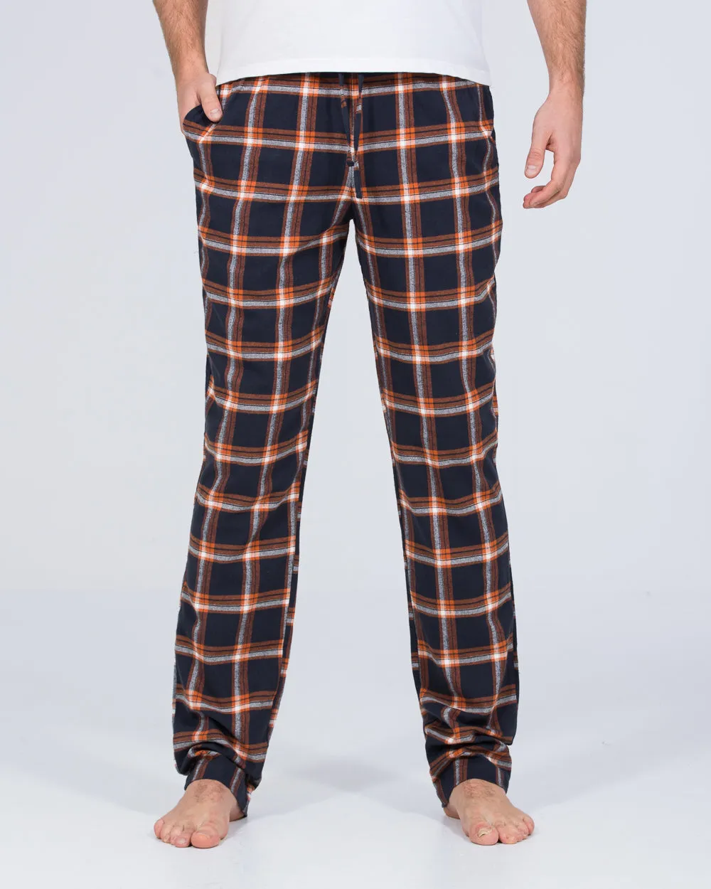 2t Pascal Tall Regular Fit Pyjama Bottoms (orange/navy) Winter must-have