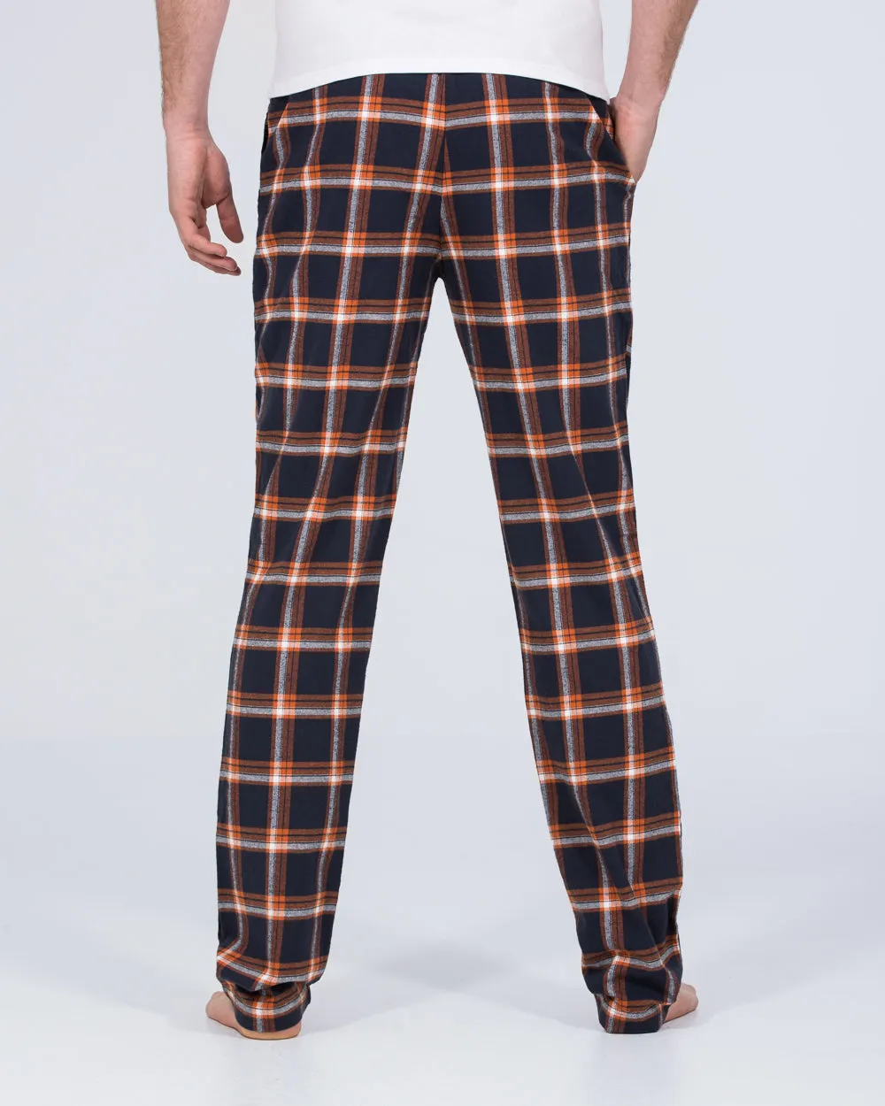 2t Pascal Tall Regular Fit Pyjama Bottoms (orange/navy) Soft touch