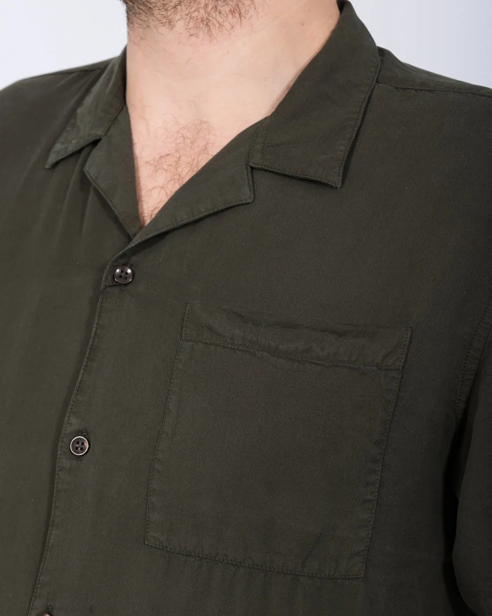 2t Reagan Tall Short Sleeve Revere Shirt (dark khaki) Uptown Look