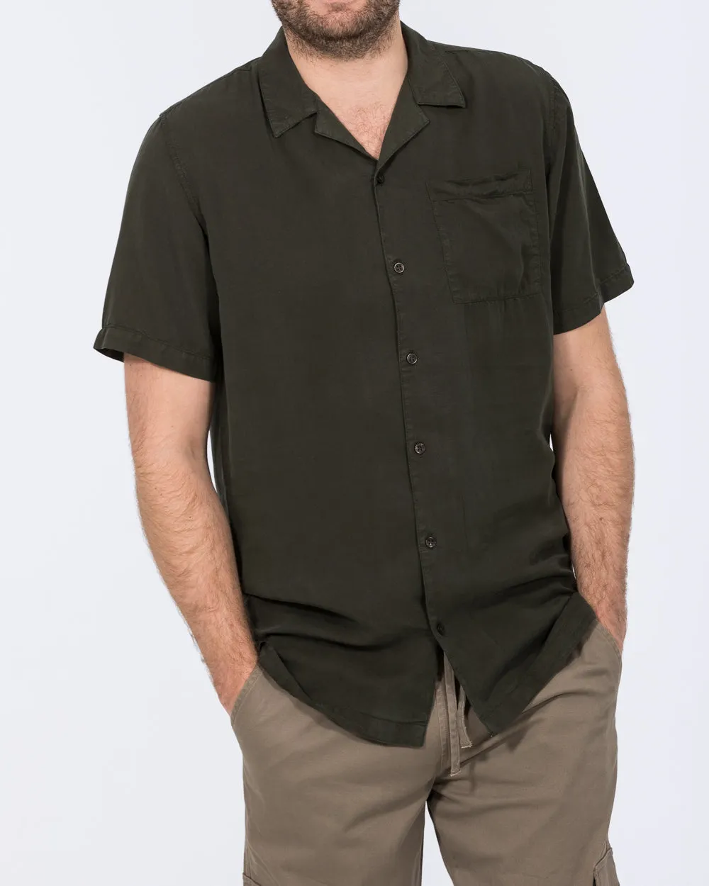 2t Reagan Tall Short Sleeve Revere Shirt (dark khaki) Fresh Fit