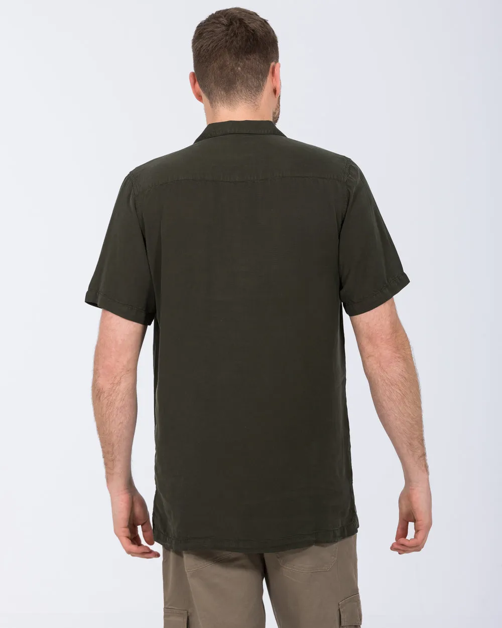 2t Reagan Tall Short Sleeve Revere Shirt (dark khaki) Smart Basic