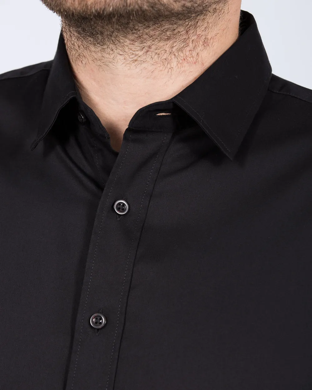 2t Regular Fit Extra Tall Formal Shirt (black) Neat Look