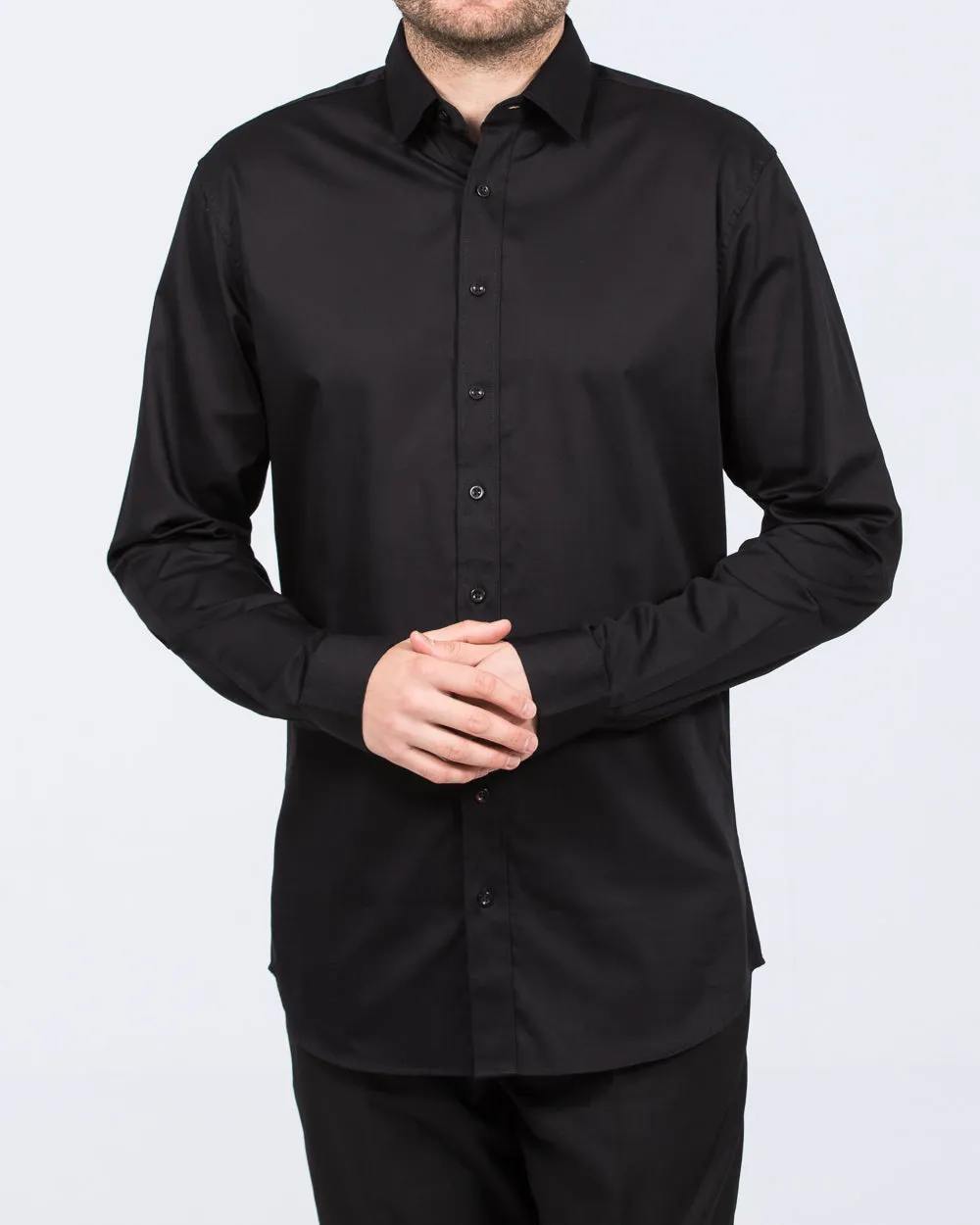 2t Regular Fit Extra Tall Formal Shirt (black) Skin Soft