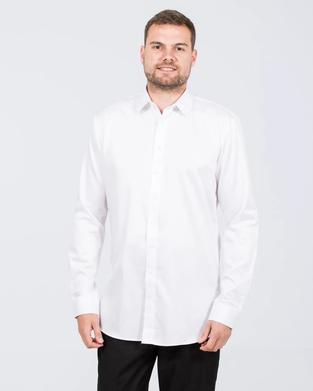 2t Regular Fit Extra Tall Formal Shirt (white) Effortless Look