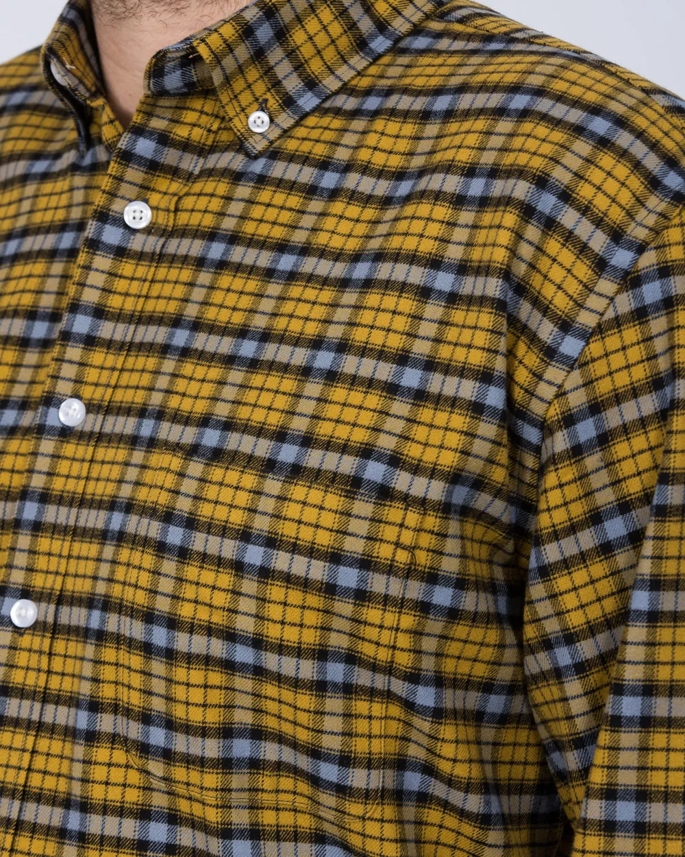 2t Regular Fit Long Sleeve Tall Shirt (yellow check) Gentle Form