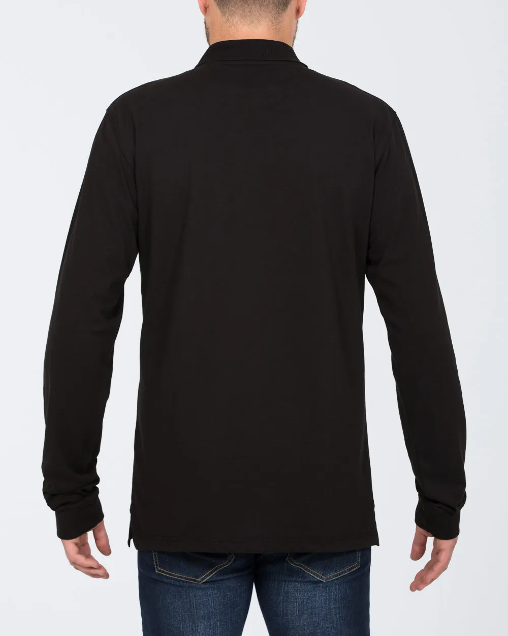 2t Regular Fit Tall Long Sleeve Polo Shirt (black) group vibe