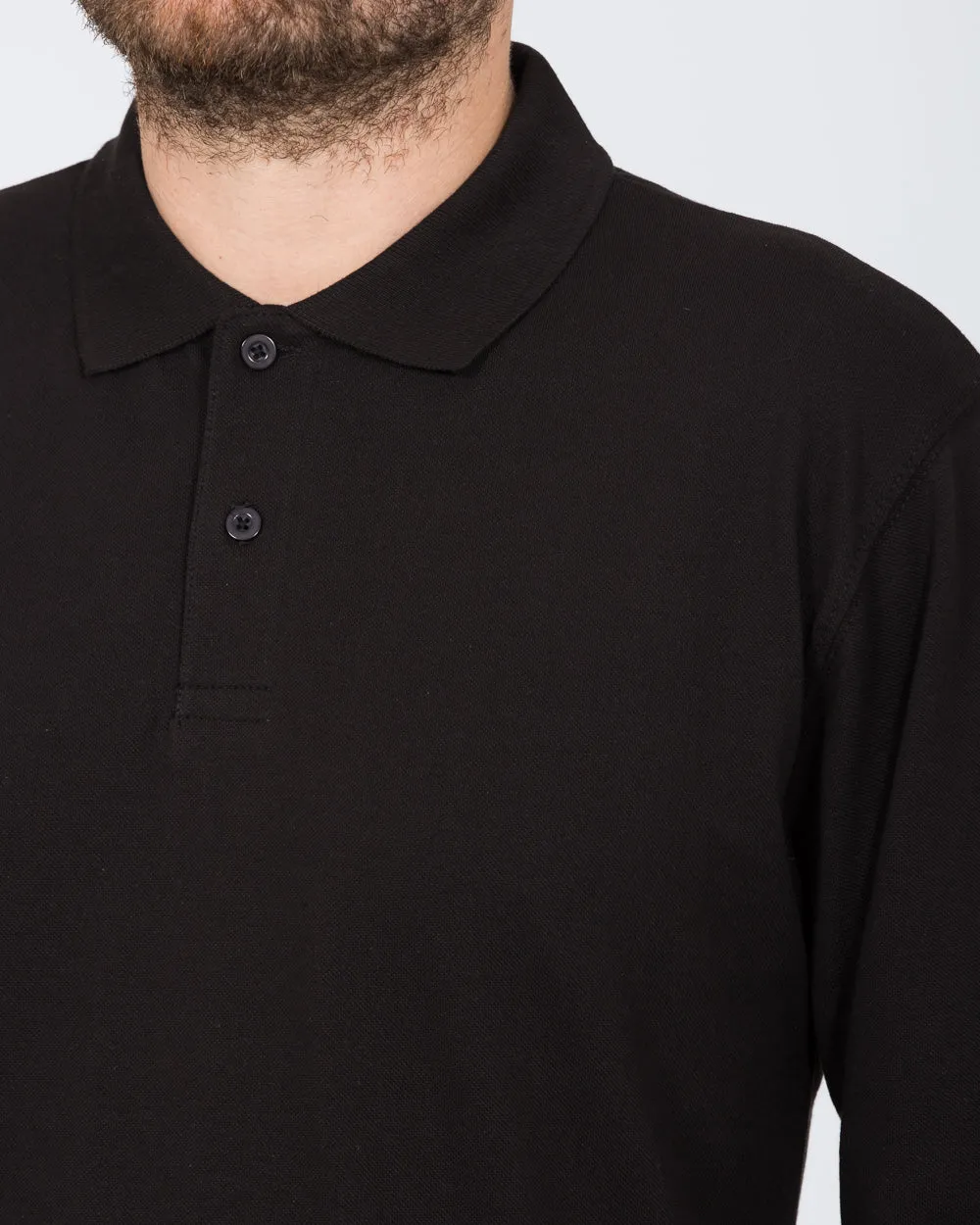 2t Regular Fit Tall Long Sleeve Polo Shirt (black) fall color
