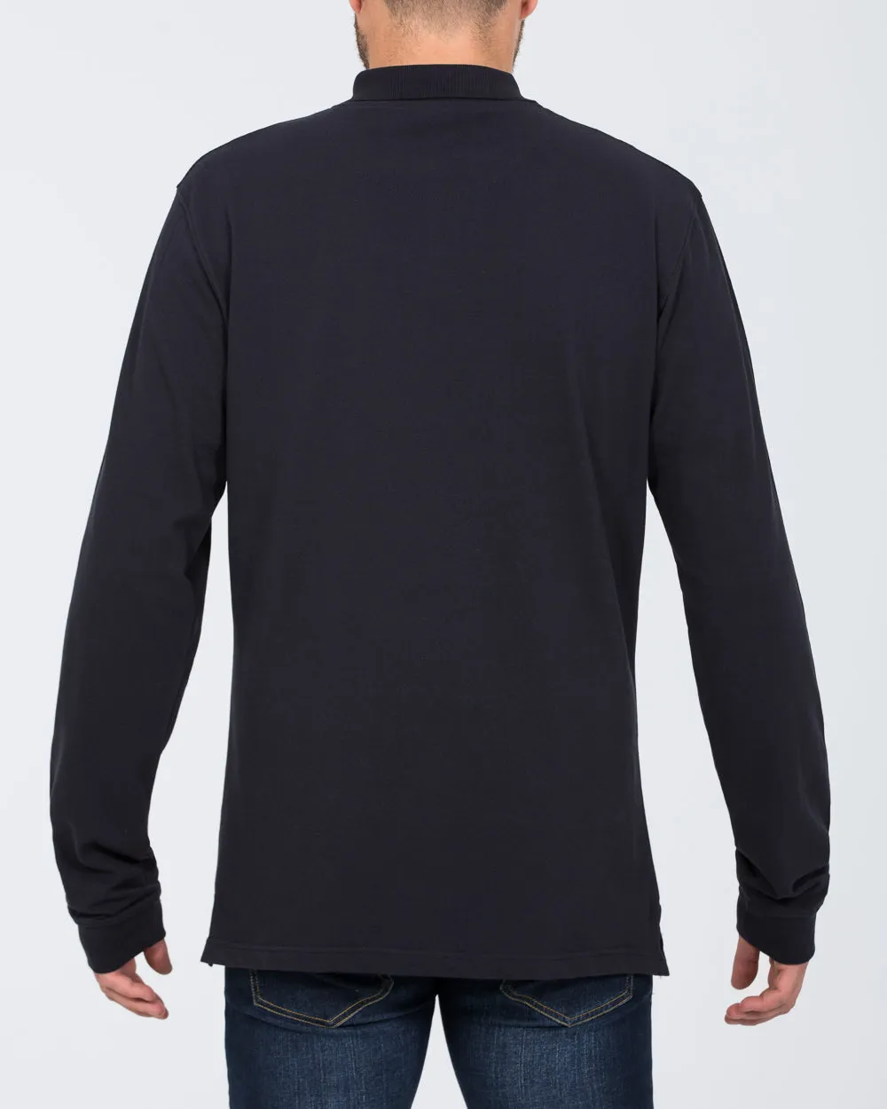 2t Regular Fit Tall Long Sleeve Polo Shirt (navy) clean edge