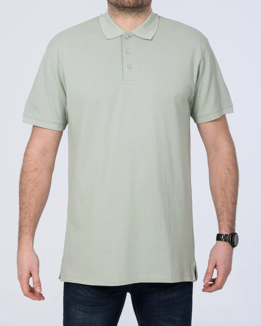 2t Regular Fit Tall Polo Shirt (mid green) casual wear