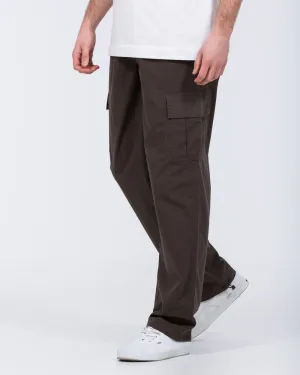 2t Reuben Tall Lightweight Loose Fit Cargo Trousers (charcoal) adjustable cuffs