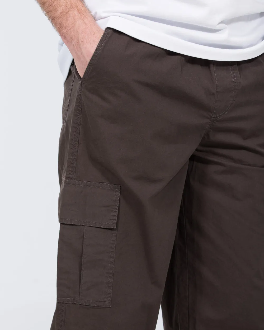 2t Reuben Tall Lightweight Loose Fit Cargo Trousers (charcoal) techwear style