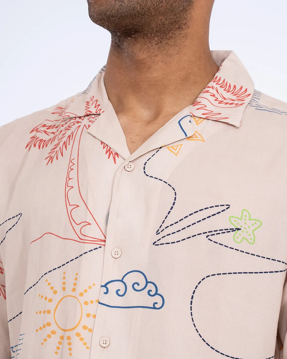 2t Rhodes Tall Short Sleeve Printed Shirt (cream) Cloud Soft