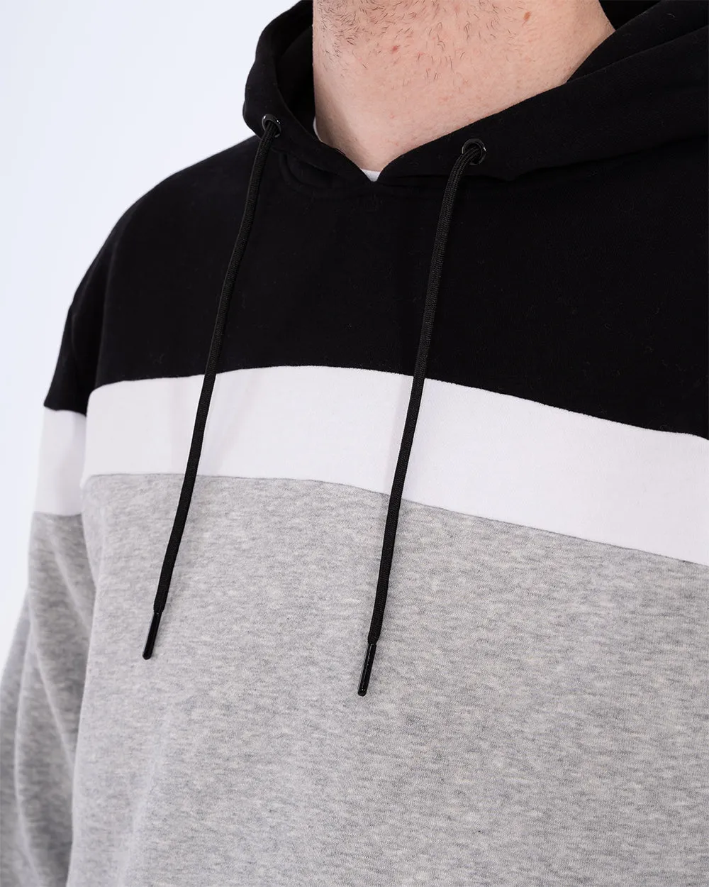 2t Riley Striped Pullover Tall Hoodie (grey/white/black) relaxed casual