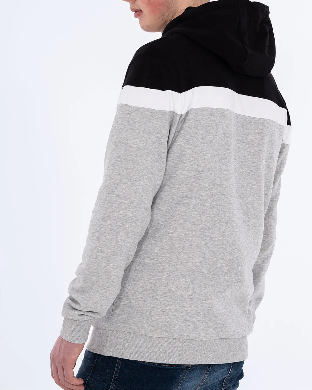2t Riley Striped Pullover Tall Hoodie (grey/white/black) home base
