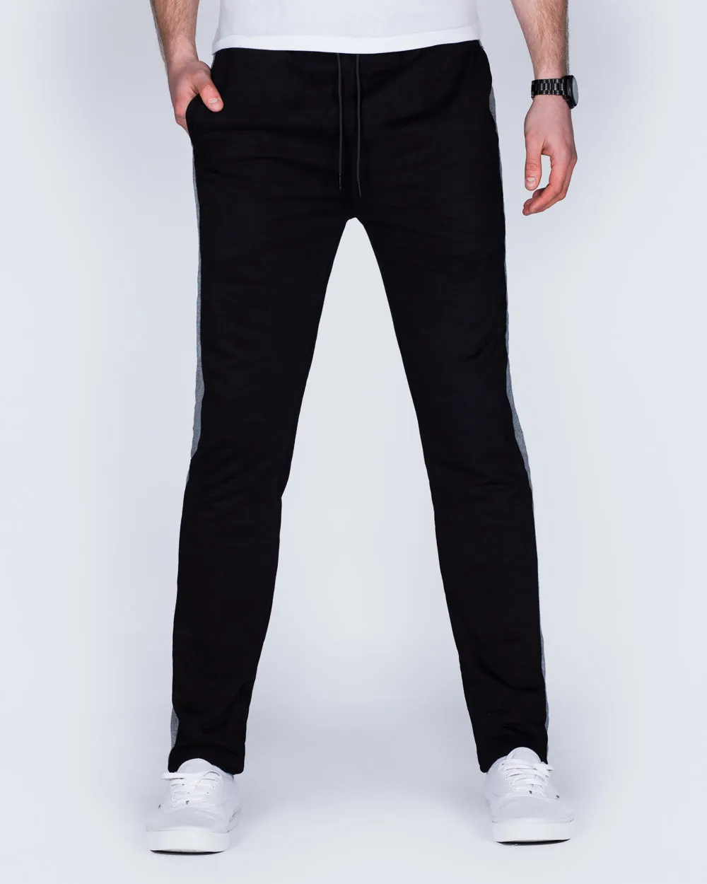 2t Riley Striped Slim Fit Tall Joggers (black) light breathable