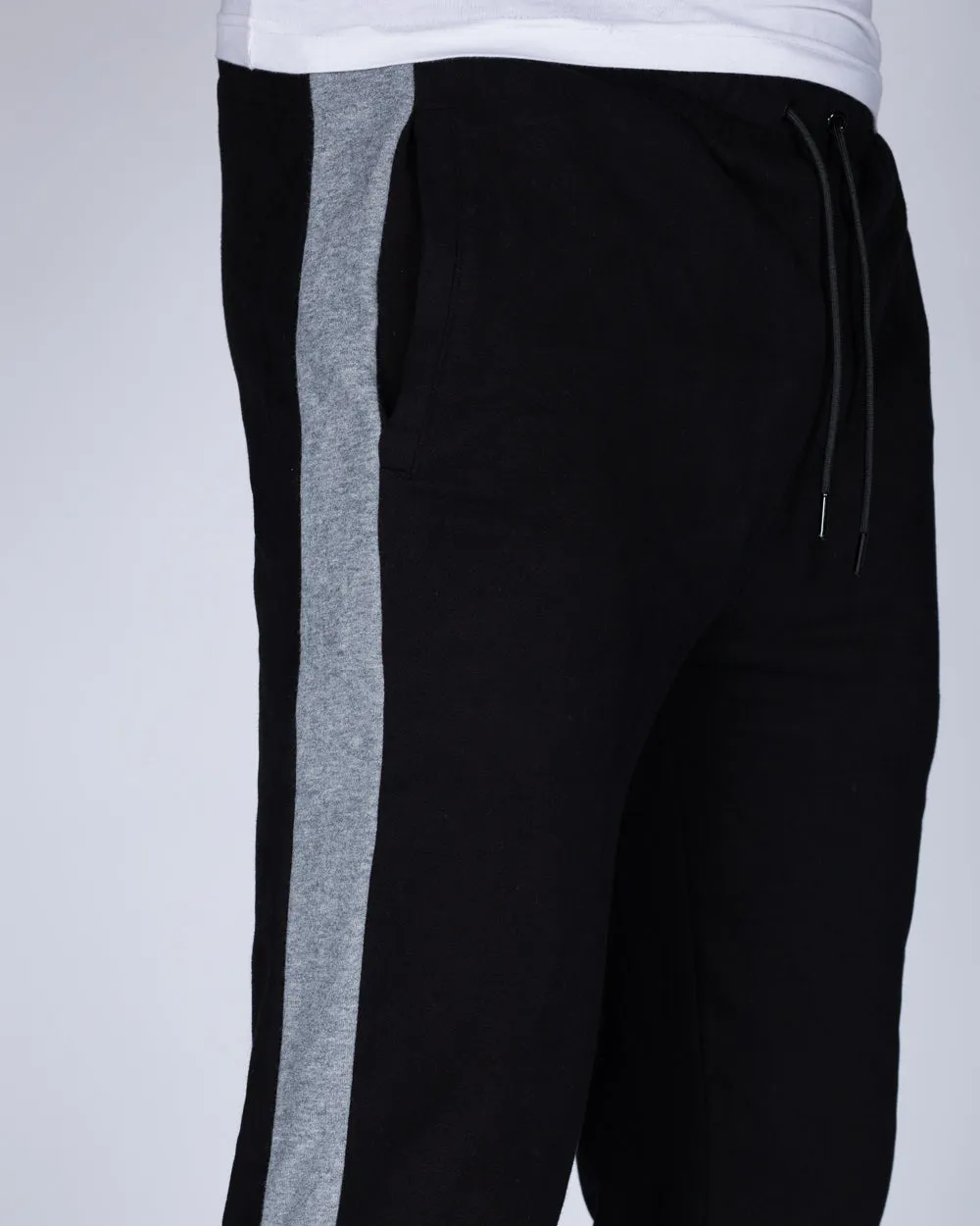 2t Riley Striped Slim Fit Tall Joggers (black) elastic cuff