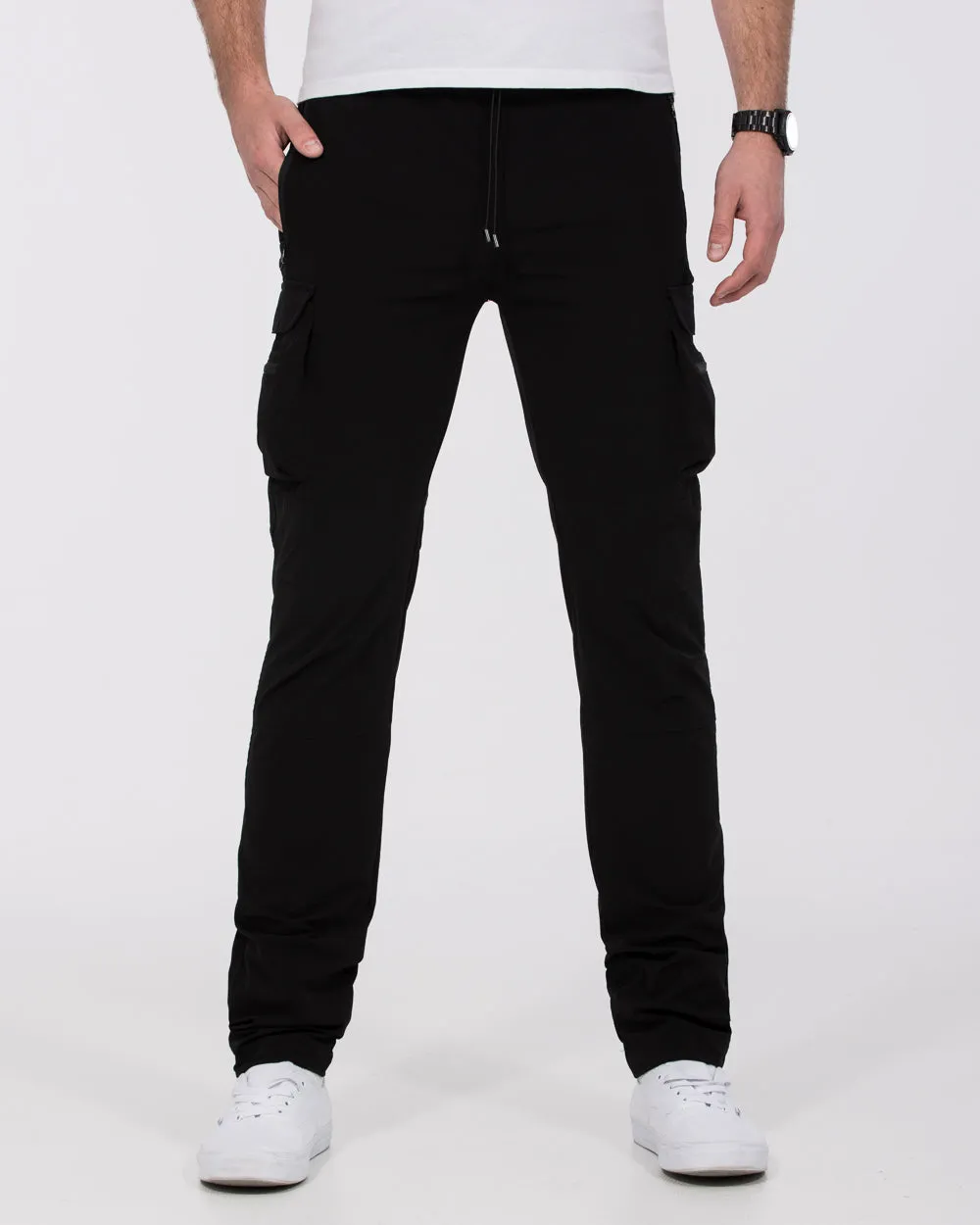2t Roman Tall Utility Cargo Trousers (black) modern street