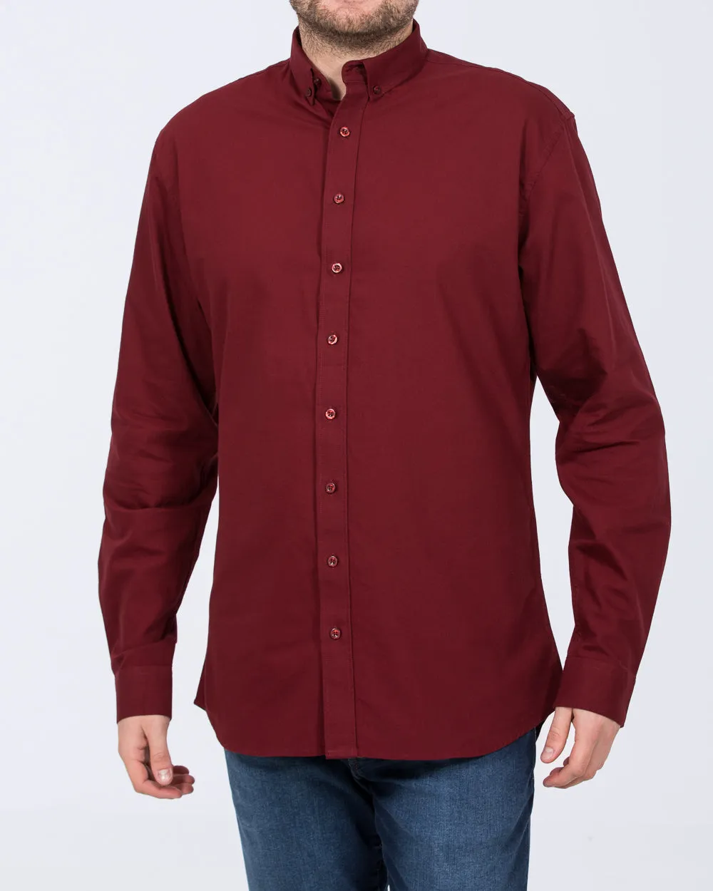 2t Russell Regular Fit Tall Oxford Shirt (burgundy) Fine Fit