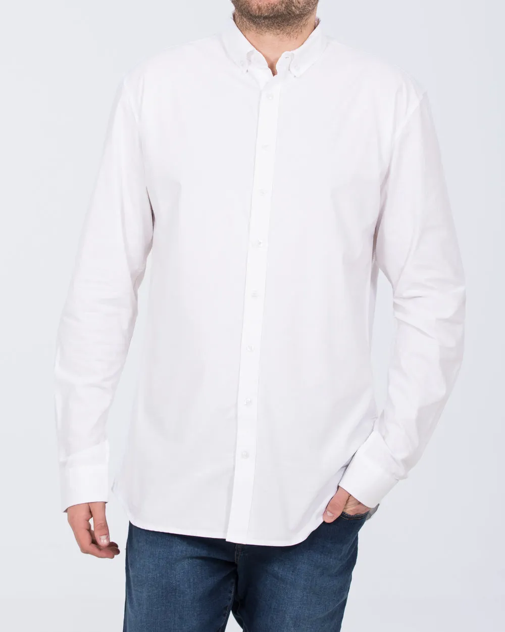 2t Russell Regular Fit Tall Oxford Shirt (white) Walk Friendly