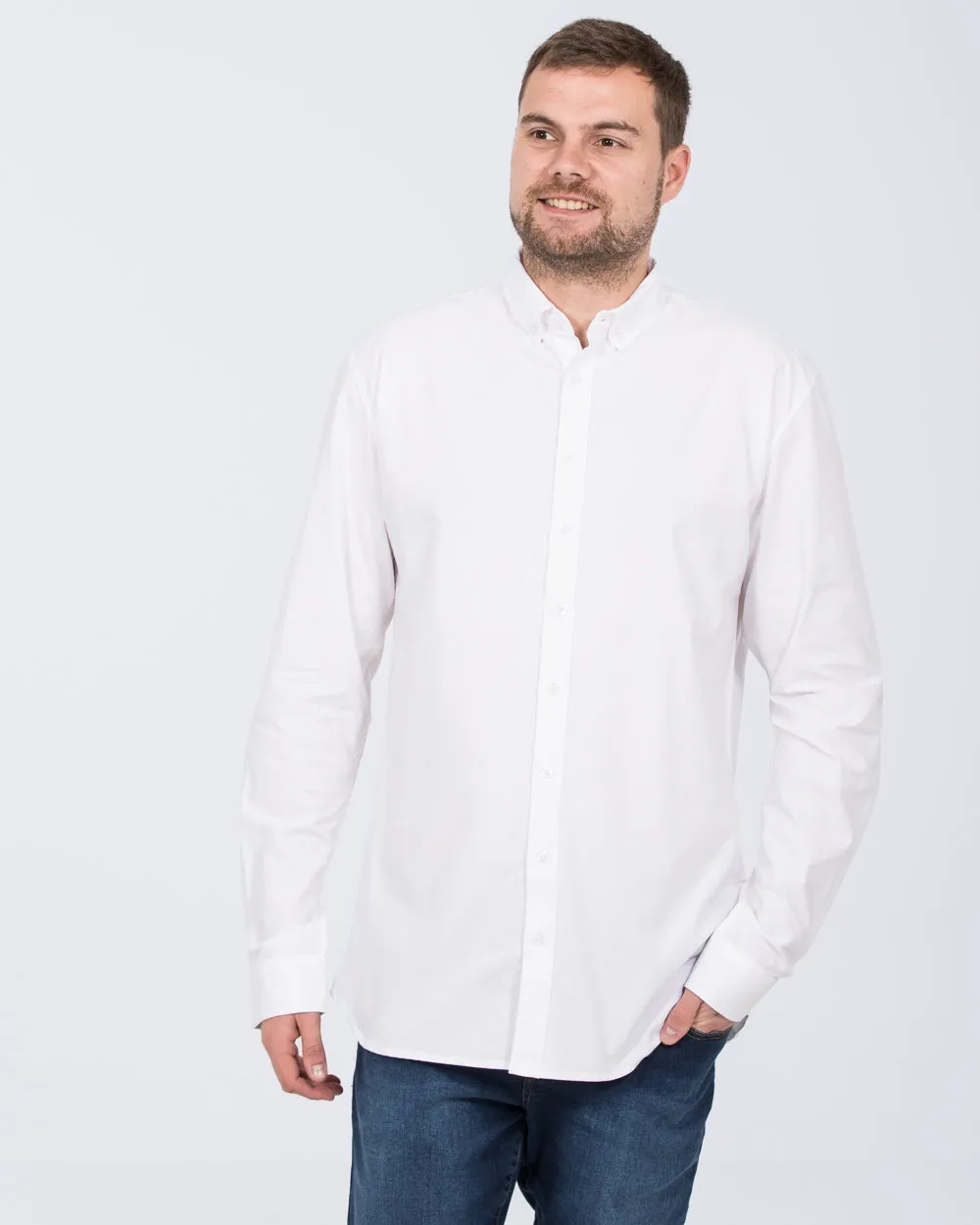 2t Russell Regular Fit Tall Oxford Shirt (white) Neat Look