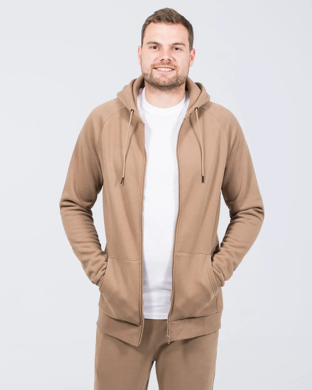 2t Ryan Zip Up Tall Hoodie (taupe) chill move