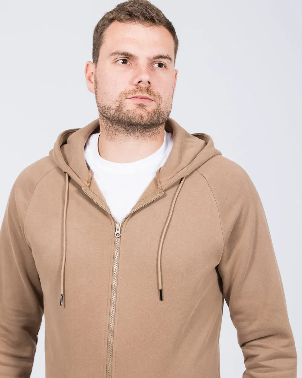 2t Ryan Zip Up Tall Hoodie (taupe) cozy core