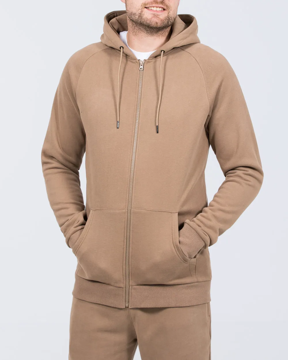 2t Ryan Zip Up Tall Hoodie (taupe) Sunday mood