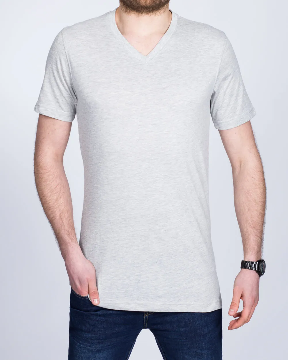 2t Samuel Tall V-Neck T-Shirt (heather grey) light gear