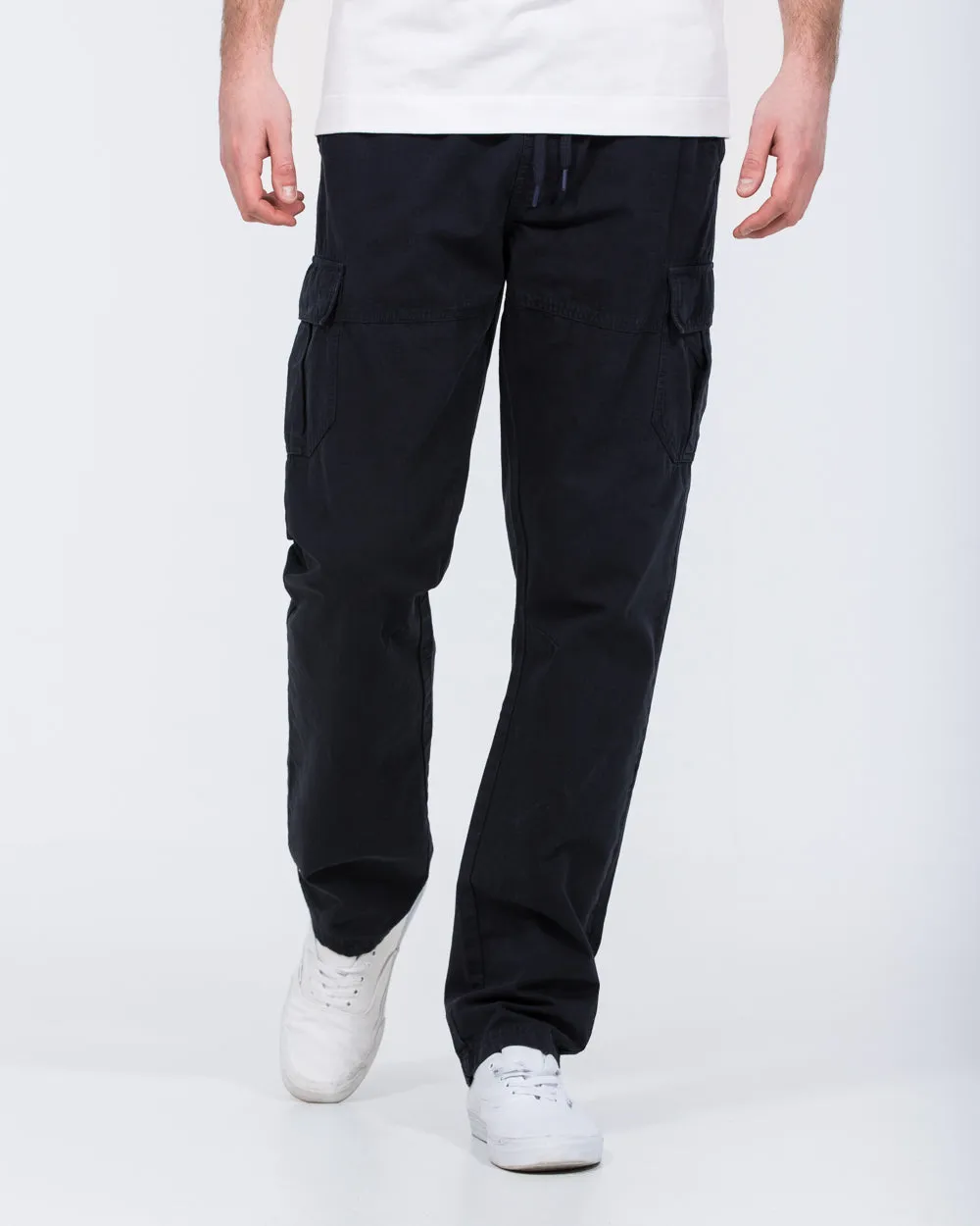 2t Shane Tall Regular Fit Ripstop Cargo Trousers (navy) techwear style