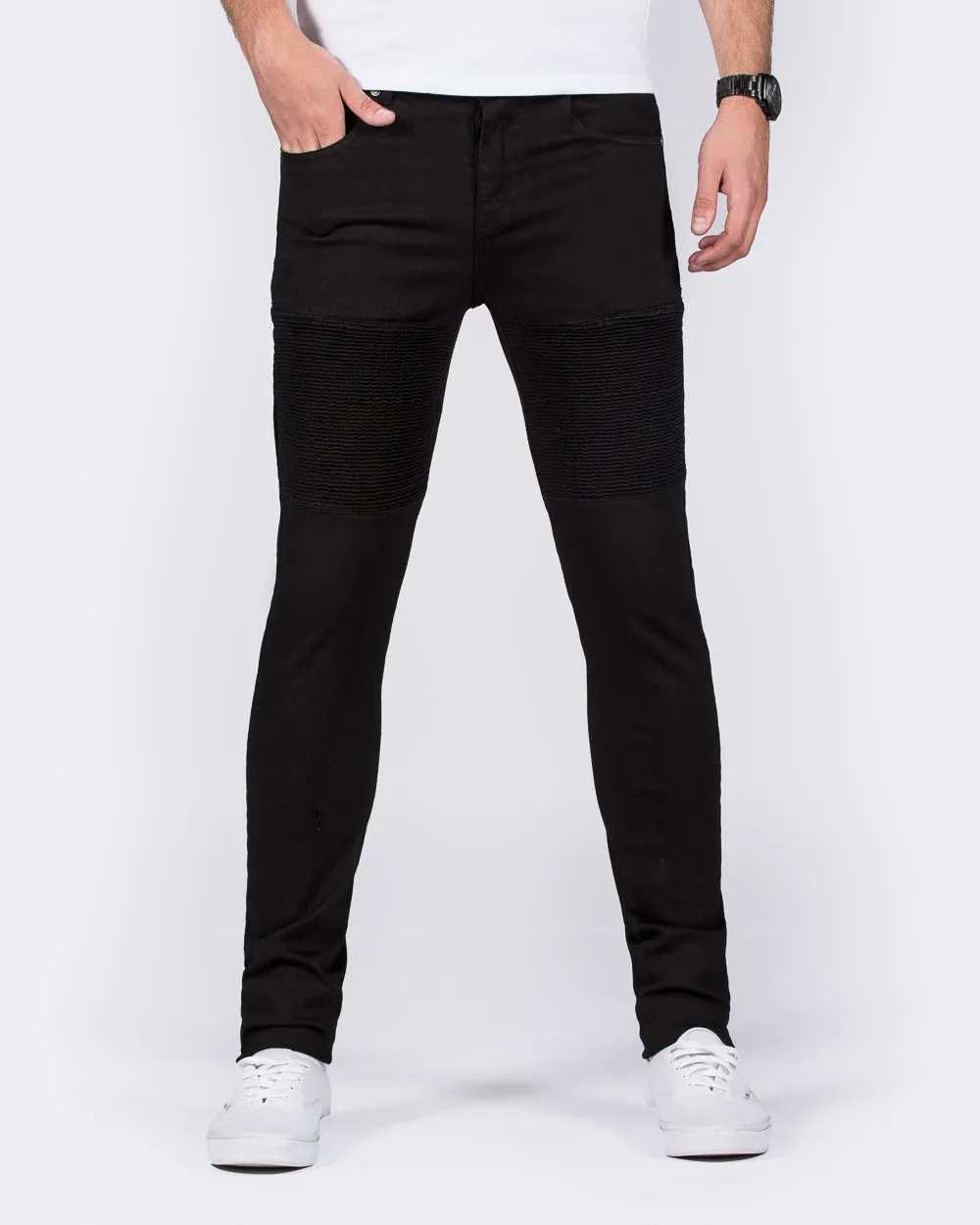2t Skinny Fit Tall Biker Jeans (black) trendy classic