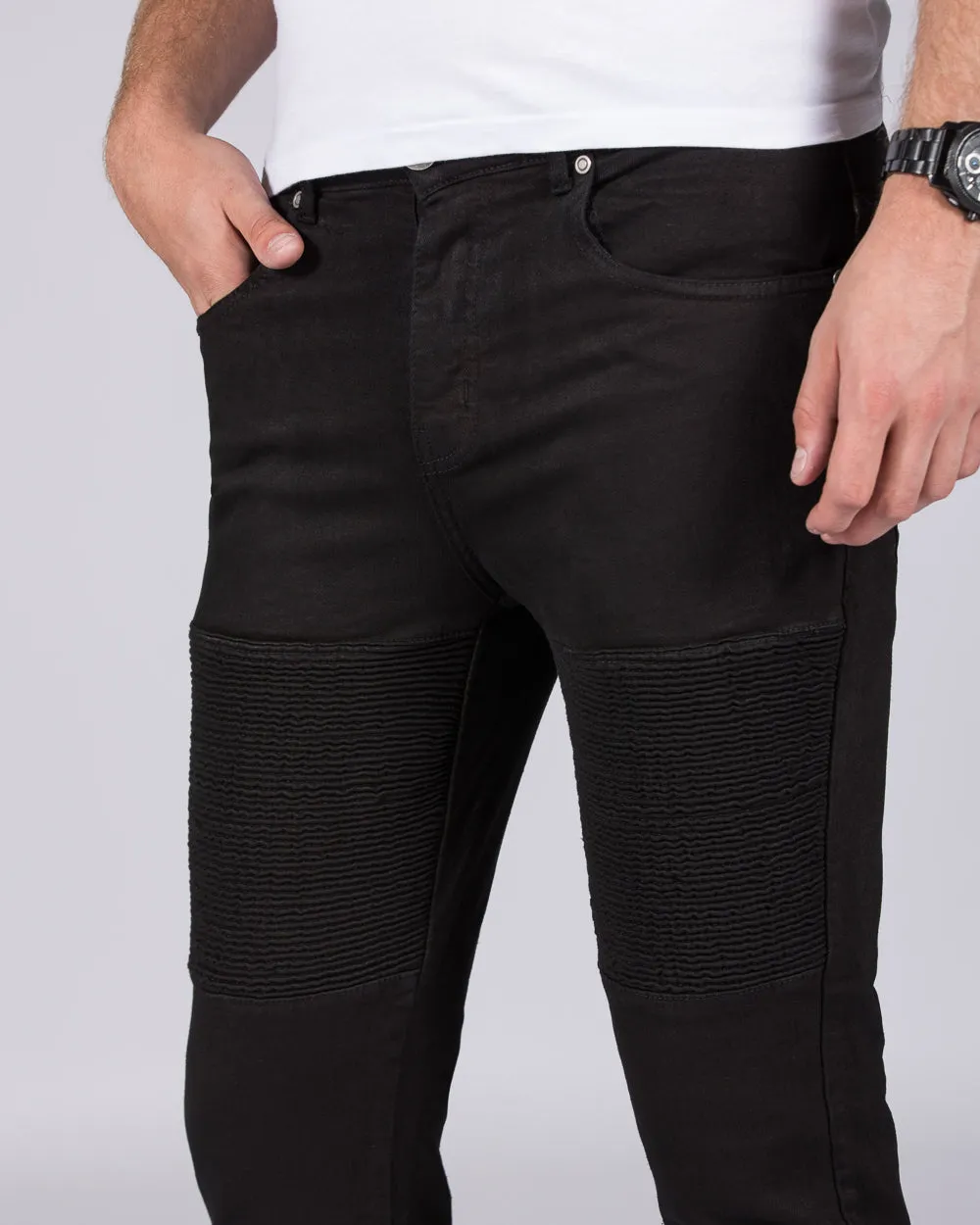 2t Skinny Fit Tall Biker Jeans (black) street style
