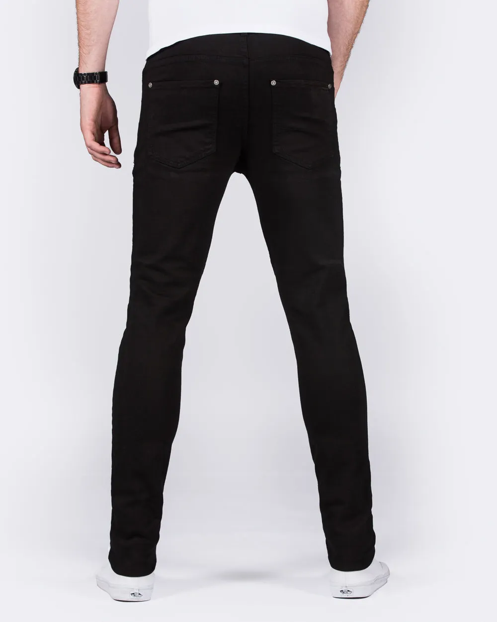 2t Skinny Fit Tall Biker Jeans (black) functional ease