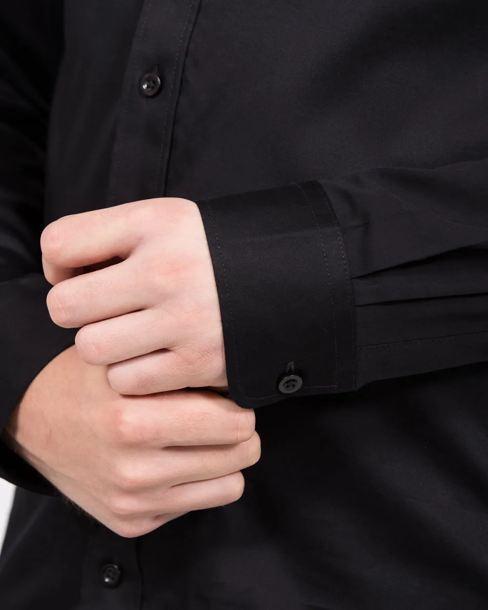 2t Slim Fit Extra Tall Formal Shirt (black) Minimal Look