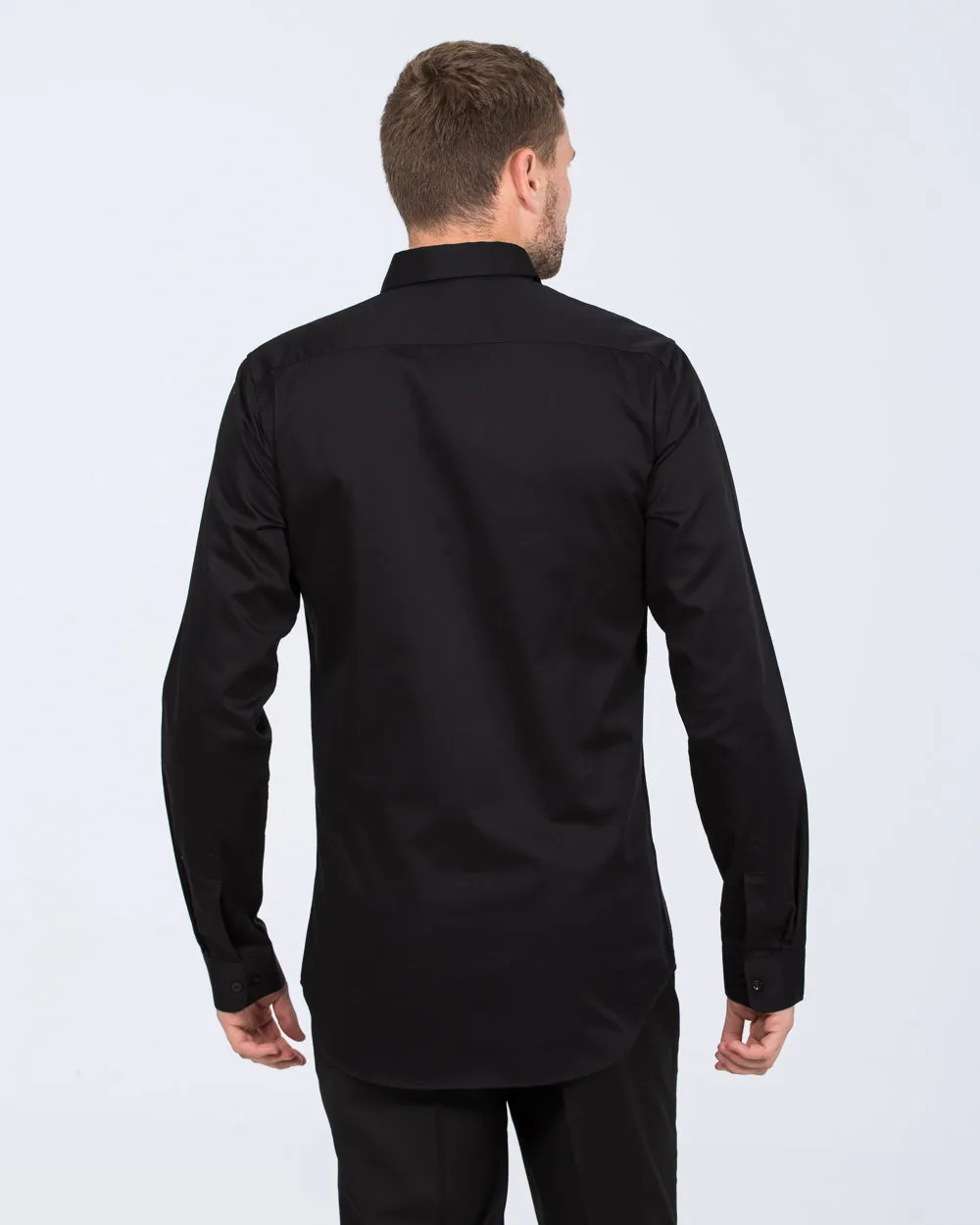2t Slim Fit Extra Tall Formal Shirt (black) Motion Fit