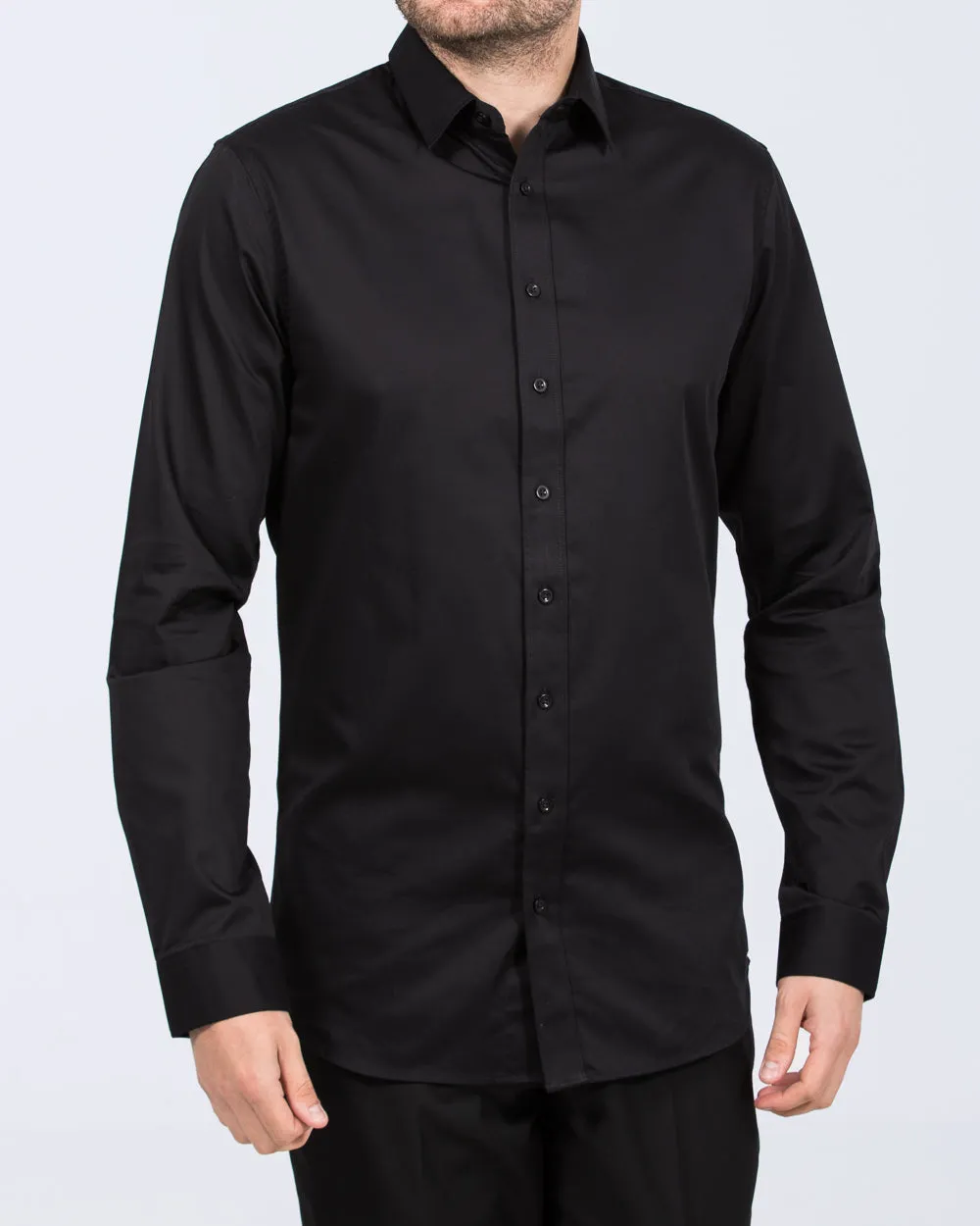 2t Slim Fit Extra Tall Formal Shirt (black) Vintage Edge