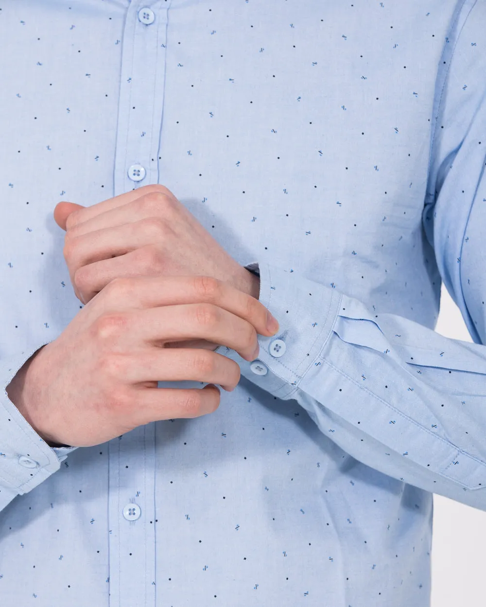 2t Slim Fit Extra Tall Formal Shirt (blue pattern) Tone Down