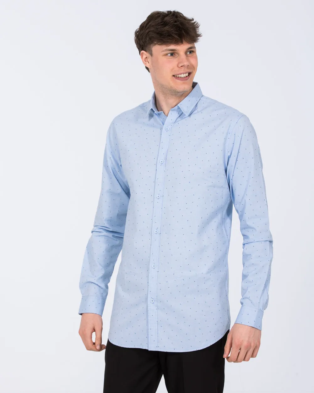 2t Slim Fit Extra Tall Formal Shirt (blue pattern) Office Vibes
