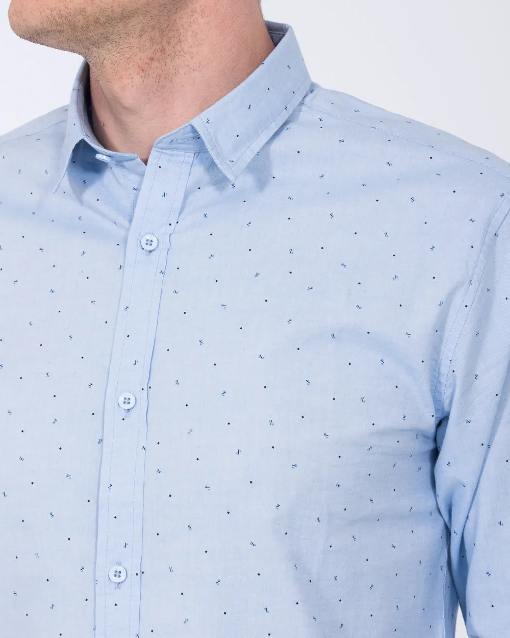2t Slim Fit Extra Tall Formal Shirt (blue pattern) City Hero
