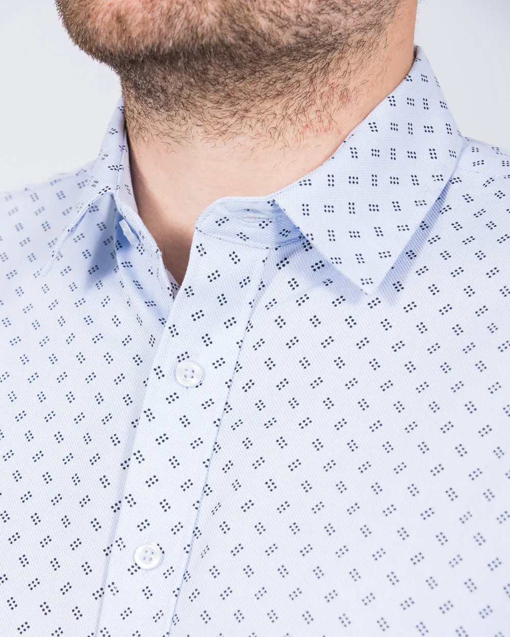 2t Slim Fit Extra Tall Formal Shirt (navy ditsy spot) Ease Up