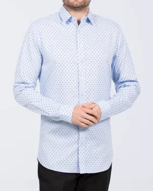2t Slim Fit Extra Tall Formal Shirt (navy ditsy spot) Walk Friendly