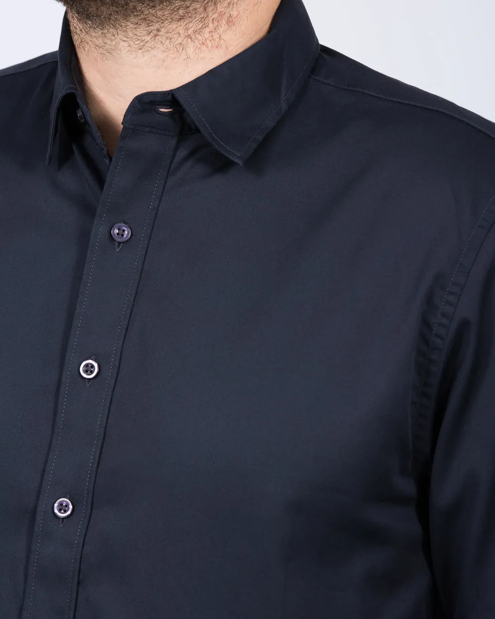 2t Slim Fit Extra Tall Formal Shirt (navy) Tone Down