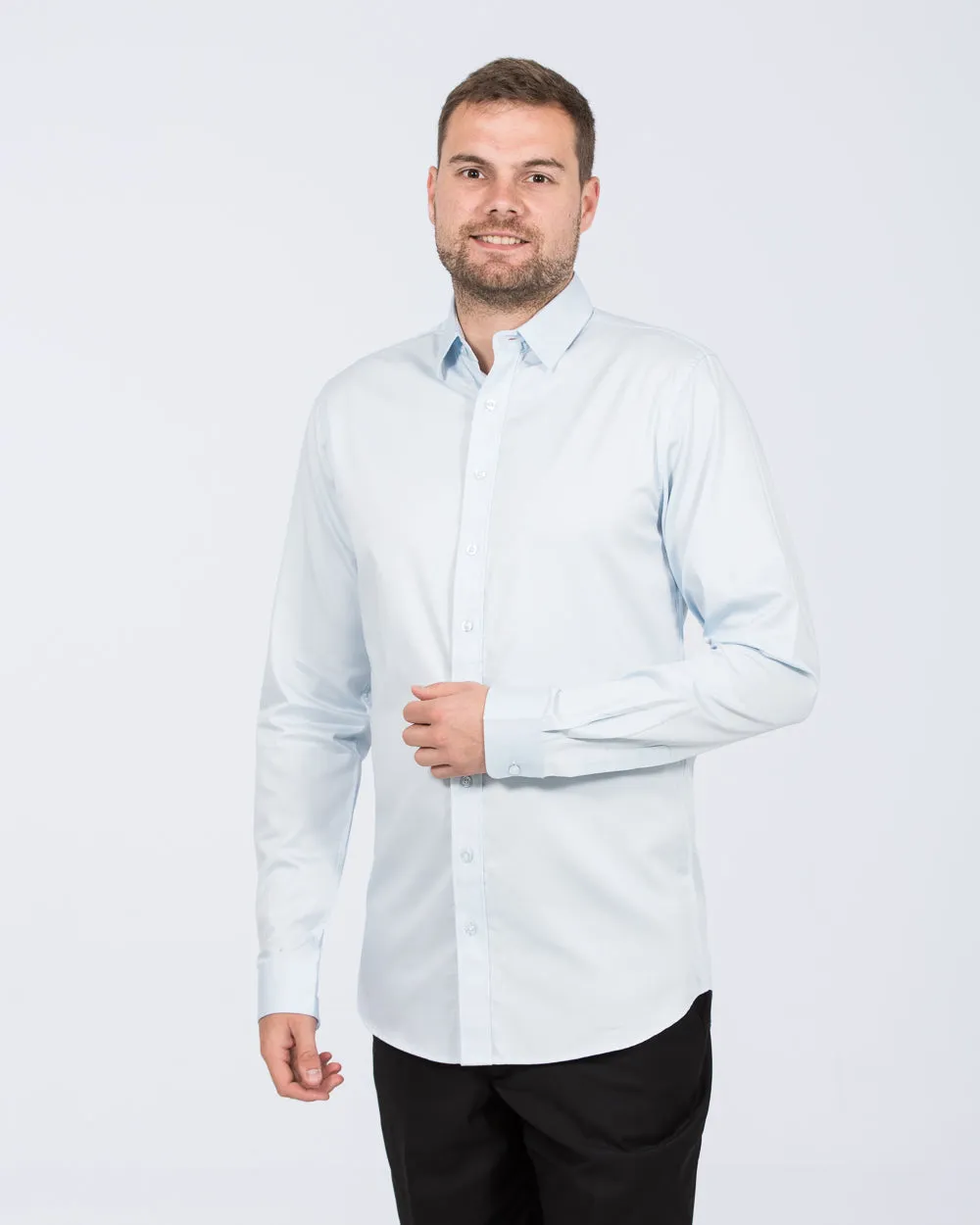 2t Slim Fit Extra Tall Formal Shirt (sky blue) Fresh Fit