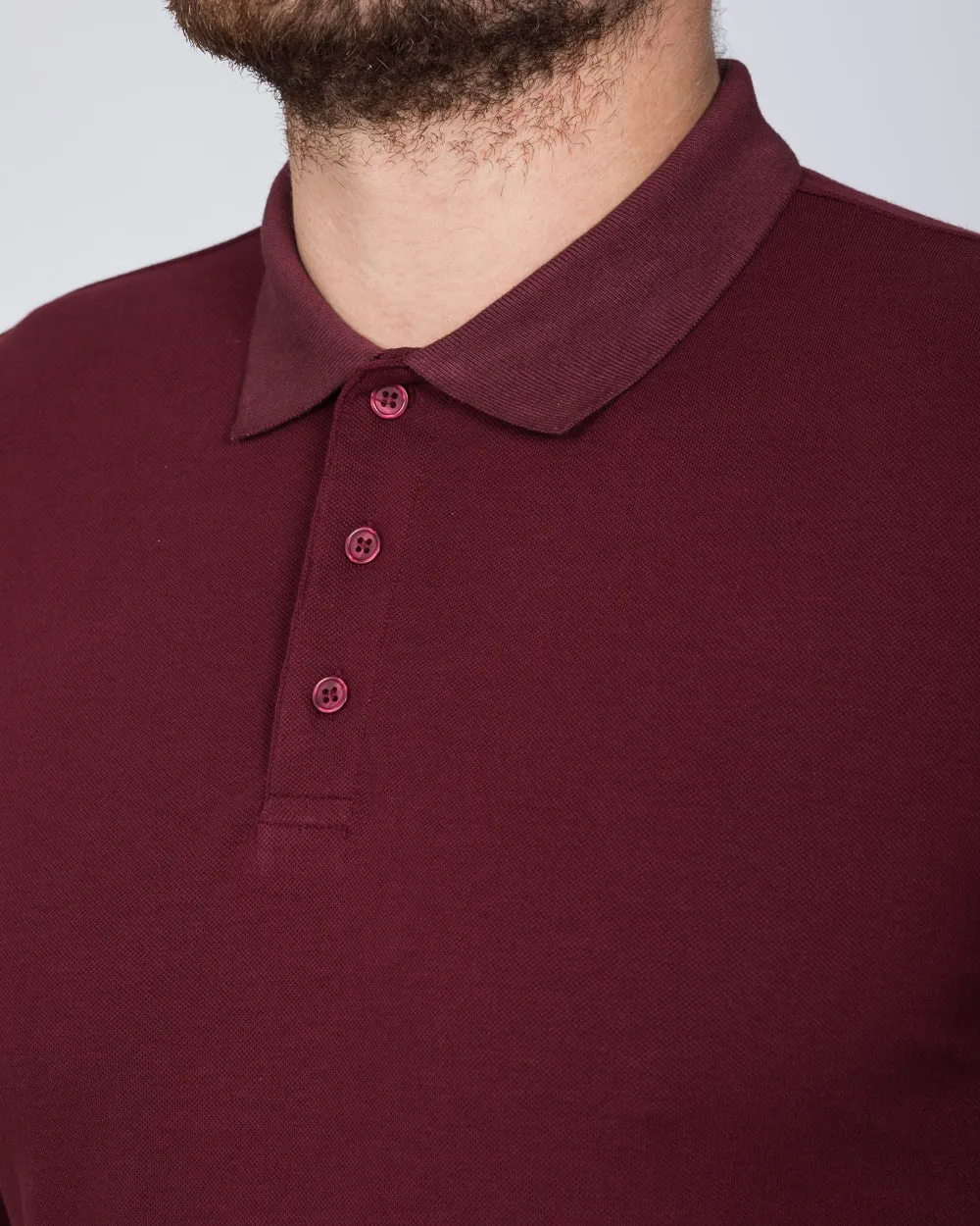 2t Slim Fit Long Sleeve Polo Shirt (burgundy) city break