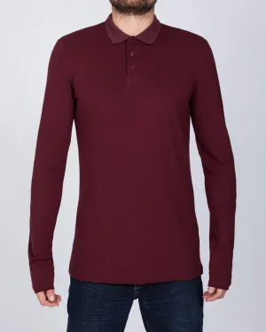 2t Slim Fit Long Sleeve Polo Shirt (burgundy) refined mood