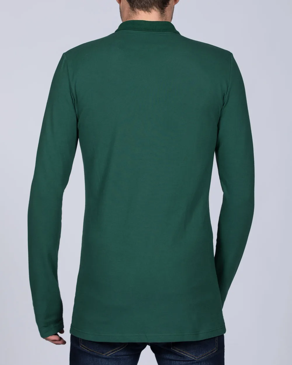 2t Slim Fit Long Sleeve Polo Shirt (dark green) daily blend
