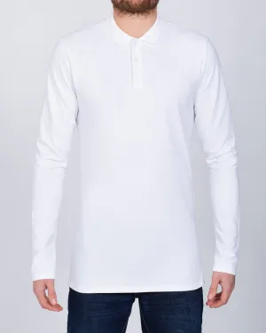 2t Slim Fit Long Sleeve Polo Shirt (white) fresh vibe