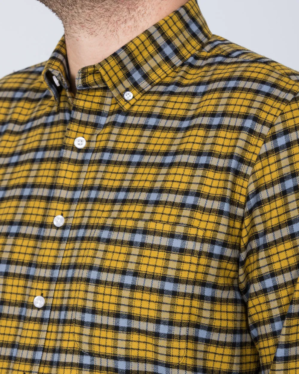2t Slim Fit Long Sleeve Tall Shirt (yellow check) Total Ease