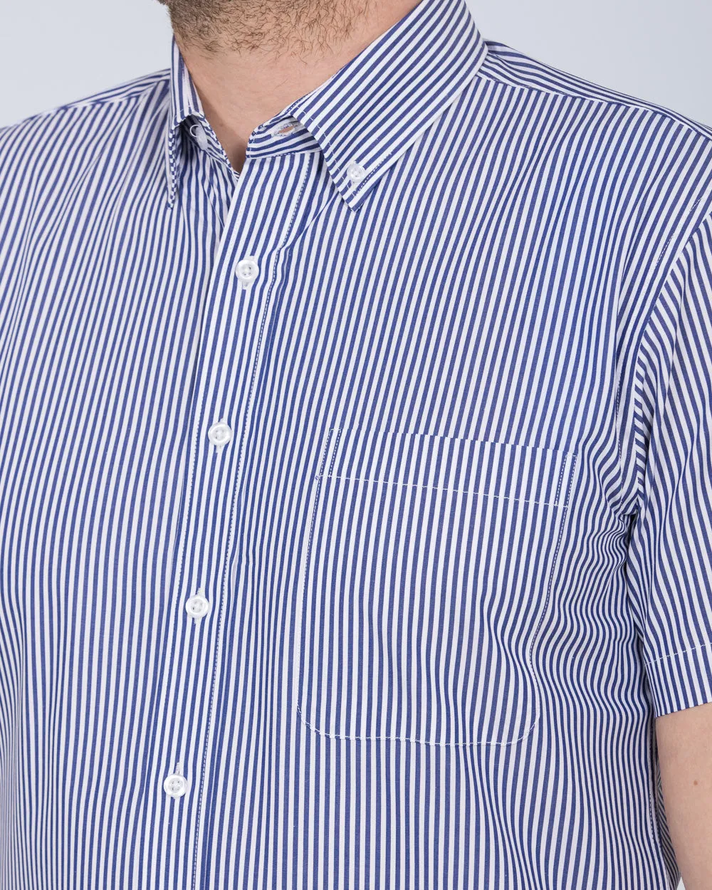 2t Slim Fit Short Sleeve Tall Shirt (blue stripe) Style Staple