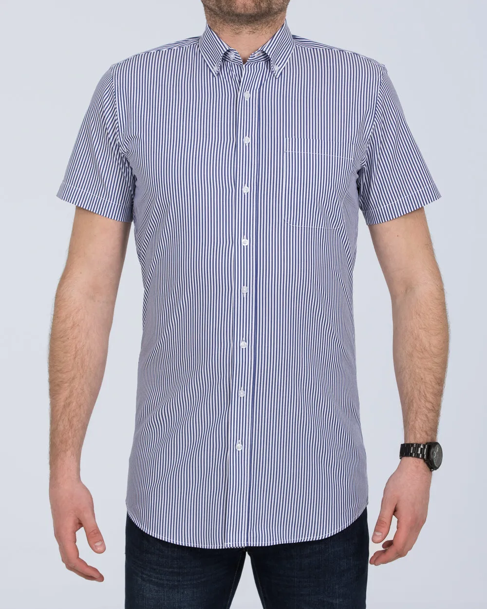2t Slim Fit Short Sleeve Tall Shirt (blue stripe) Chill Mood