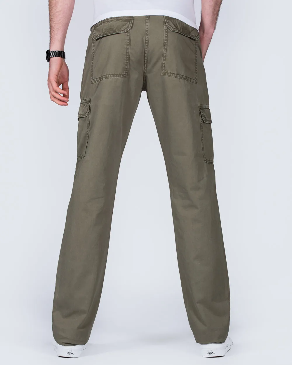 2t Slim Fit Tall Cargo Trousers (dark khaki) all day comfort